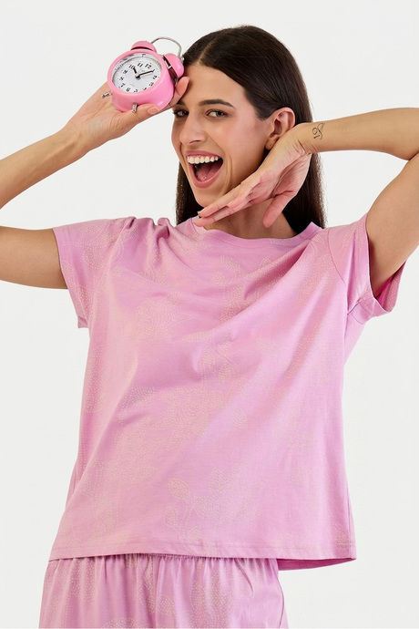 Sweet Dreams Printed Pyjama  Set - Dusty Rose — image 6